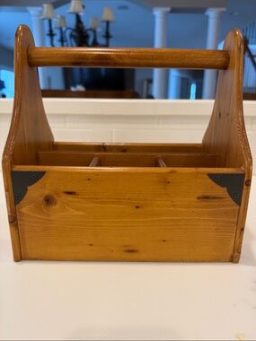 Wooden Picnic Caddy in Honey Brown